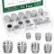 Keadic 28PCS 7 Different Sizes Safety Round Handle Wedges Set Steel Hammer Handle Splitting Wedge Axe Hand Metal Wedge for Axe Claw Hammer Sledge (8/10/12/14/16/18/20mm)
