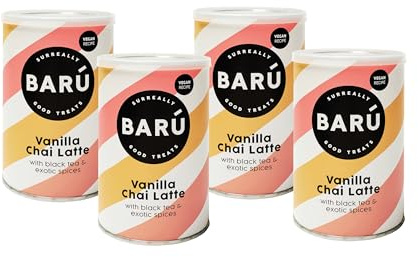 BARÚ Chai Latte Vanille – Thé instantané en poudre – 4 x 250 g – 64 portions