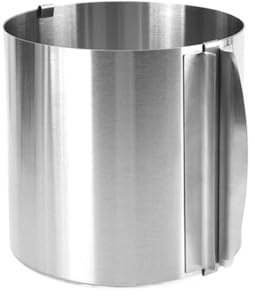 YZWHKJ Moule Charnière,Moule Gâteau Cercle à gâteau réglable en Acier Inoxydable, 6 à 30 cm, télescopique, antirouille, avec Graduation, moules à gâteaux 3D(Height 15cm)