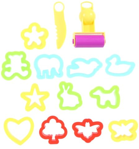 FIXOSHEE Moules à Jouets en Pâte à Modeler Plastique 28 Pièces pour Garçon et Filles Kit DIY Créativité Polyvalent Argile Pâte à Modeler Présent Ludique Loisir Artistique Style Aléatoire