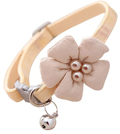 Laikoutd Hundehalsband Für Hündinnen Katzen Blumenschmuck Verstellbare Haustierhalsbänder Mit Metallglocke Abreißbare Schnalle Niedliche Blumen Katzenhalsbänder Mit Glöckchen Und Für Mädchenkatzen