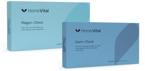 HomeVital Helicobacter Pylori Test & Darmgesundheit Test für Zuhause - Selbsttests bei Magenschmerzen, Sodbrennen, Bauchschmerzen, verborgenem Blut im Stuhl