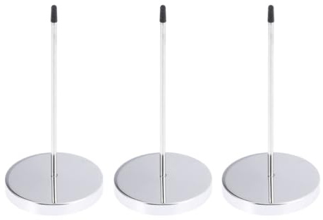 HYTROVE Pique-fiches en Métal Argenté 6pcs Tige Épaisse Anti-corrosion et Base Ronde pour Bureau et Restaurant, Accessoire de Rangement pour Factures et Notes