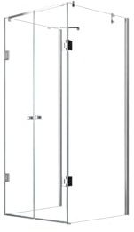 U Duschkabine Dusche Duschtrennwand Ares U-Kabine Pendeltür 100x100x195cm - 8mm - ohne Duschtasse