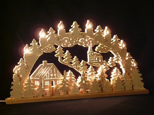 SchwibboLa Original Erzgebirgischer Marken Schwibbogen Lichterbogen 70 X 43 cm S70-B_78
