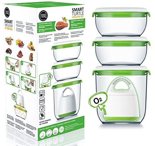 FOSA STARTER Kit pour la Mise Sous Vide, la conservation et la préparation culinaire, 2 Contenants 600 ml et 1 Contenant 1350 ml