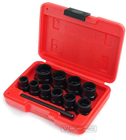 Voche 10 Piece Grip n Twist Socket Set for The Removal of Locking Wheel Nuts or Damaged Bolts - 9mm-19mm