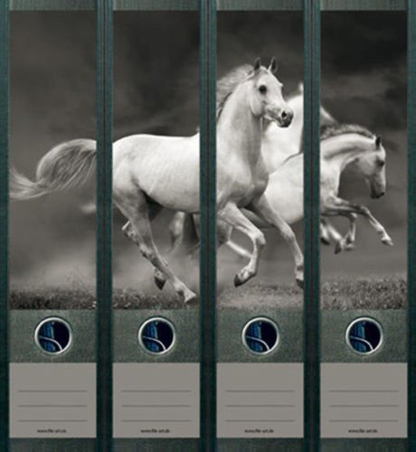 Ordnerrücken breit 4er Set Ordner Pferd Schimmel Horse Aufkleber Etiketten Deko 465