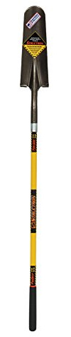 Structron-STR-S604 Drain Spade 14 Gauge Shovel with Premium Fiberglass Handle (Various Size and Style), 48 Premium Fiberglass handle with ProGrip, S600 Power Series- 16 / Forward Turned Step Head