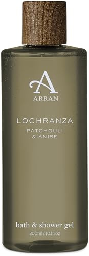 Arran Sense of Scotland Lochranza Patchouli Body Wash for Men (300ml) Luxury Scottish Shower Gel with Citrus, Spices & Moisturising Pro Vitamin B5