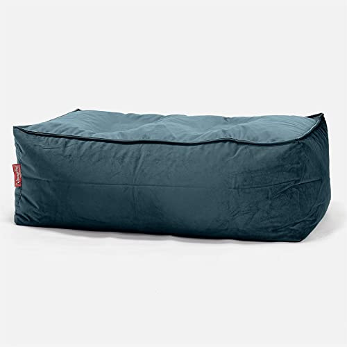 Lounge Pug Groß Fußhocker Pouf, Samt Türkis, Sitzpouf, Pouf Sitzsack Hocker Wohnzimmer