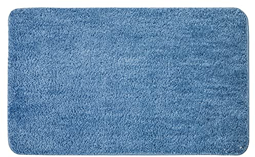 MIULEE Badezimmerteppich Teppich Badematte rutschfest Waschbar Badteppich Bettvorleger Badvorleger Saugfähige Duschvorleger Fussmatte für Wohnzimmer Schlafzimmer Badezimmer 40x60 cm Blau