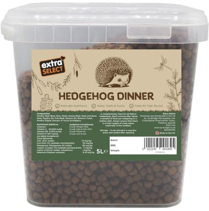 Extra Select Premium Hedgehog Dinner: Nutrient-Rich Dry Hedgehog Food for Year-Round Feeding - 5L Tub