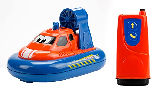 Tooko JUNIOR Bateau Télécommandé-Il Roule sur Le Sol et Flotte dans Le Bain - Portée de 5 mètres - Sol / Eau - Piles Non Incluses - Jouet pour enfant dès 3 Ans - Bleu / Orange - 81122