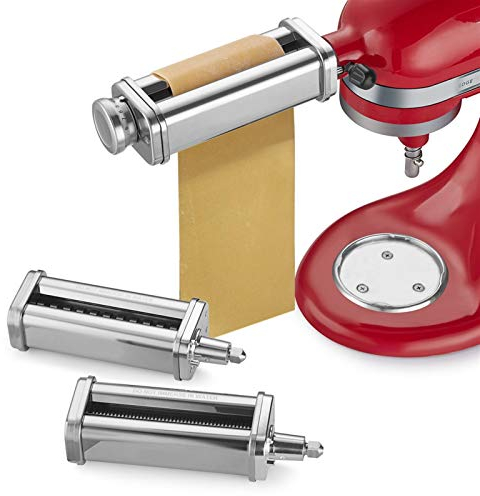 Gaodpz 3-Piece Pasta Roller and Cutters Attachment Set for Stand Mixers, Stainless Steel Spaghetti Maker Accessories
