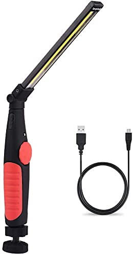 AntDau71 - Lampada da Lavoro LED Torcia Ricaricabile Magnetica Portatile Professionale per Officina Pieghevole Luce di Lavoro Ricaricabile con Base Lampade Ispezione escursione Campeggio All'aperto