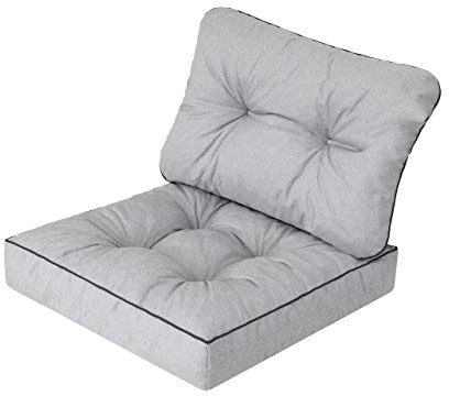 Bjird Gartenkissen Sitzauflage auf Gartenmöbel, Rattan, Gartenpolster Polsterauflagen auf Rataanmöbel,Kissen für Rattansessel - Asche - 60x60x40