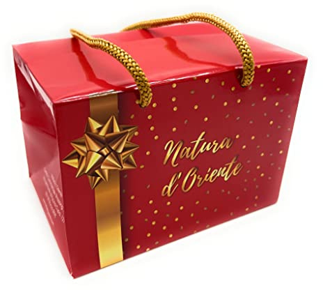 Natura D'Oriente - Box Regalo - set 4 Confezioni di infusi da 50 g | Miscela Vin Brulè, infuso zenzero e limone, infuso mango e maracujia, infuso mandarino e bergamotto.