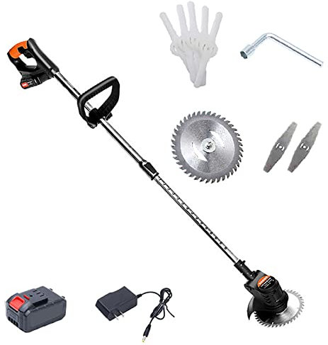 ATAAY Tagliaerba a Batteria, tagliaerba Portatile a 3 Lame 24V Tagliaerba Portatile Elettrico Piccolo Testa della Macchina Regolabile Tagliaerba da Giardino