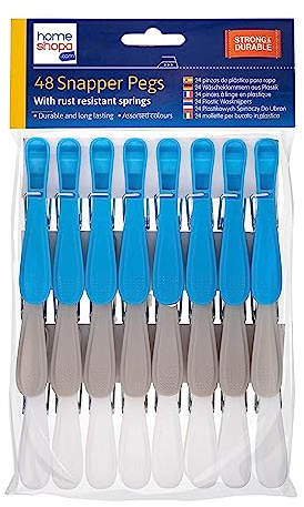 HOMESHOPA Clothes Pegs, 48 Pieces Clothes Pegs for Washing Line, Durable Plastic & Rust Resistant Spring Clothes Peg, Non Slip Laundry Washing Pegs, Clothes Clips for Home, Multi Colour