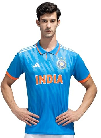 Adidas Cricket-Trikot für Herren, hellblau, XS