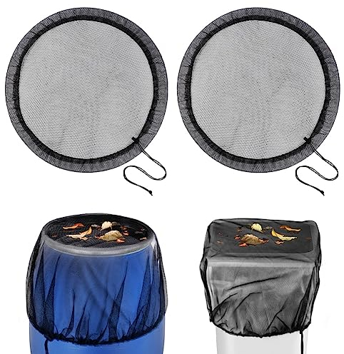 OFFCUP Copertura in Rete per Barili da Pioggia, 2pcs Copertura per Barili da Pioggia, 80cm Rete per Acqua Regolabile Anti Insetti Cadono per Secchio di raccolta dell'Acqua per Giardino Esterno