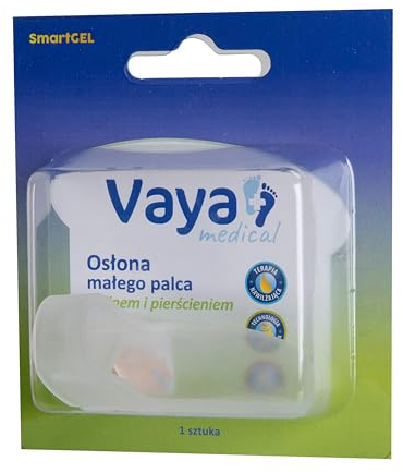 Vaya Medical Zehenspreizer Zehentrenner Zehenschutz Für Den Kleinen Zeh Mit Keil Und Ring Zehen Korrektur Medizinisches Polymergel SmartGel 1 Stück Universell