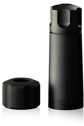 MANNKITCHEN Travel Size Pepper Cannon, Moulin à Poivre Professionnel | Mêmes Performances que le Pepper Cannon Original en Format de Poche - Hauteur 123mm, Poids 329g, Capacité 1/4 Tasse.