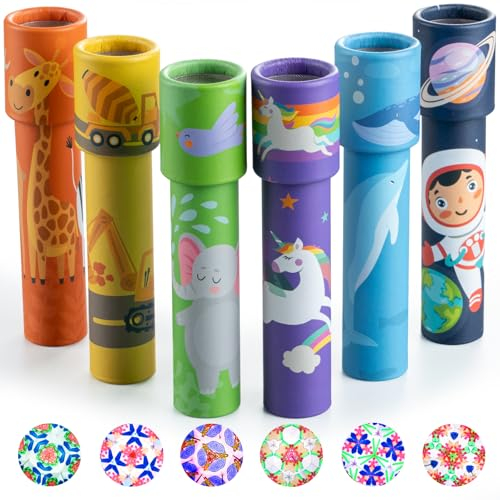 iKeelo 6PCS Klassisches Kaleidoskope Kinder, Kindergeburtstag Gastgeschenke, Retro Kaleidoskop Mitgebsel für Kindergeburtstag, Neujahr, Weihnachten, Schule und Klassenzimmer Preise