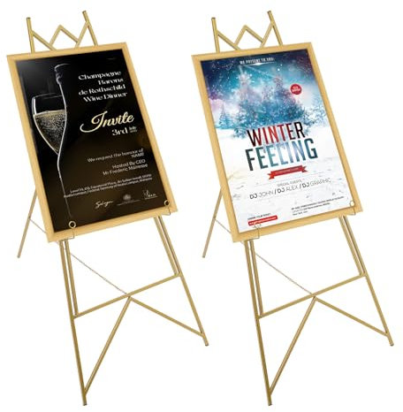 SICHENSH 2PS Willkommensschild Hochzeit Staffelei Ständer für Hochzeitsschild Poster Leinwand Ständer Poster Staffelei Künstler Staffelei Ständer Staffeleien für Displayhalter mit Einstellbare Löcher