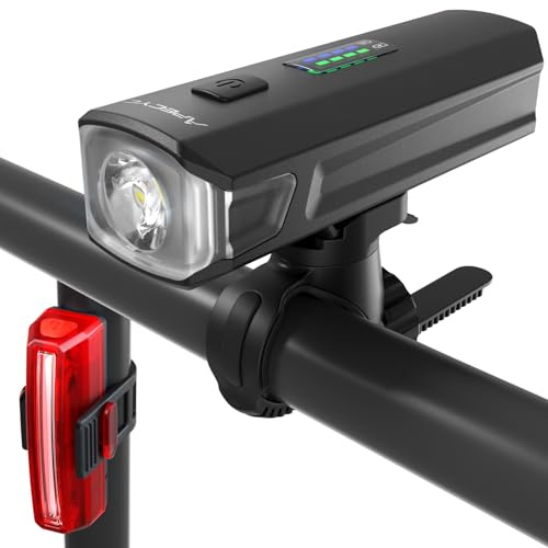 APECYC Bike Lights USB-C Rechargeable Bicycle Front Headlight and Rear Taillight with 4+5 Light Modes, Waterproof Bike Light Set for Night Riding, Commuter, Road & Mountain Cycling