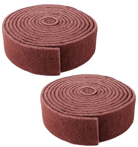 LDXDRU 2 Stück Schleifvlies, 5.7mx90mm Schleifflies Schleifschwamm, Schleifvliesrolle, Schleifpad Schleifvlies für Holz, Metall, Edelstahl, Korn 240