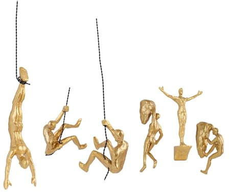 XYQXYQ 6er Set Kletterer Wanddeko Skulptur – Nordisch-Moderne Deko Figur, Einzigartige Kletternde Figur für Heim & Büro