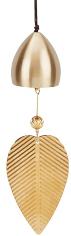 DELORIGIN Japanese Brass Wind Chimes Gold Leaf Hanging Wind Chime Decoration Metal Aeolian Bell Good Luck Door Knob Hanging Ornament for Home Garden Wedding Indoor Outdoor Decoration