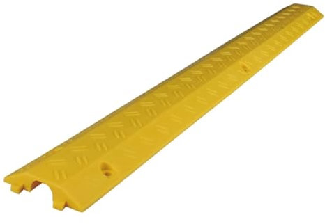 Passacavi Pavimento per Protezione Cavo Elettrico, Canaline Passacavo Carrabili Tubi A Pavimento 1 Canale Rampa Passacavo Modulare A Pavimento Adatto per Veicoli(Yellow)