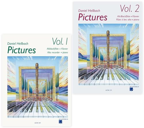 Pictures 1 für Alt-Blockflöte und Klavier Band 1 und Band 2 (ACM 245, ACM 235) + Soundman-Notenheft + 2 Notenbleistifte (Starterset)