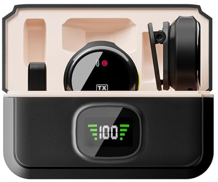 Pilipane Micrófono de Solapa inalámbrico con micrófono Dual, succión magnética, reducción de Ruido, sin retardo, Tipo C, Estuche de Carga Recargable para teléfono móvil, transmisión en