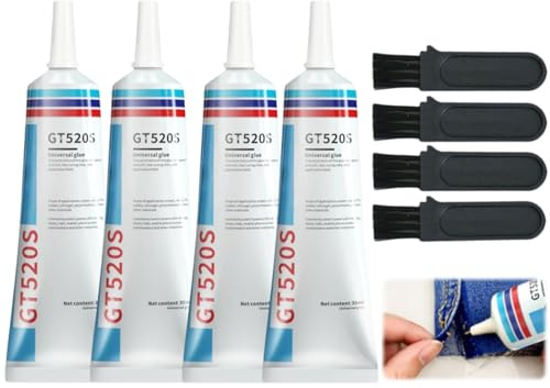 Colla per Tessuti,4pcs Sew Glue,Colla per Tessuti,Adesivo per Tessutis Permanente e Lavabile,Collas per Carta da Parati,Collas per Tessutis Resistente ai Lavaggi,Fabric Sewing Glue Collass per Tessut