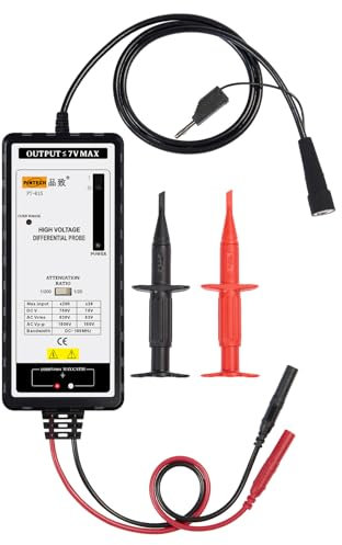 PINTECH Sonde oscilloscope 1500 V, 100 MHz, kit de sonde différentielle haute tension, temps de montée 3,5 ns, taux d'atténuation 20X/200X, PT-615