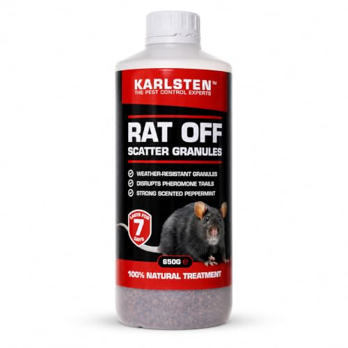 Karlsten Rat Off Mice & Rodent Barrier Granules – Peppermint Scented Pellets – Natural Aroma for Fresh, Clean Spaces – 650g