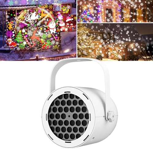 Proiettore Per Luci Di Natale Da Esterno | 16 Modelli di Luce Dinamica - Luci Proiettore per le Feste Natalizie all'aperto | Per Casa, Notte, Esterno, Soffitto, Camera da Letto, Camera dei Bambini, Sp