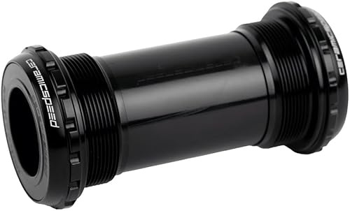CeramicSpeed ITA Gewinde-Tretlager Alpha Road – optimierte Kraftübertragung, geringe Reibung, Edelstahl-Rennen, 24 mm Spindel, italienisches Gewinde, schwarz, DUB-kompatibel, Leichtbau, Con