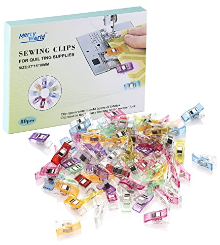 80 Stoffklammern Wonder Clips Mehrfarbig Nähen Zubehöre Kunststoff Patchwork Buckle Multi-Use Nähmaschinenhelfer Kurzwaren (80 Mischung)