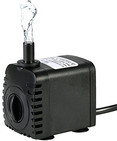 Decdeal 600L/H 8W Submersible Water Pump for Aquarium Tabletop Fountains Pond Water Gardens and Hydroponic Systems with 2 Nozzles AC220-240V