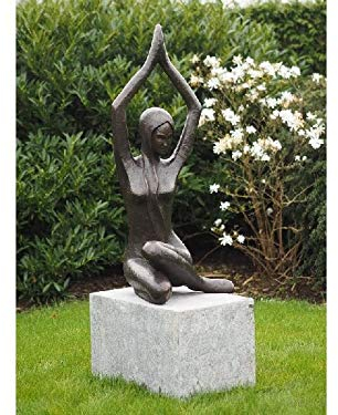 IDYL Bronze-Skulptur Moderne Frau|113x50x48 cm | Bronze-Figur handgefertigt | Gartenskulptur - Wohnbereich-Dekoration | Hochwertiges Kunsthandwerk | Wetterfest