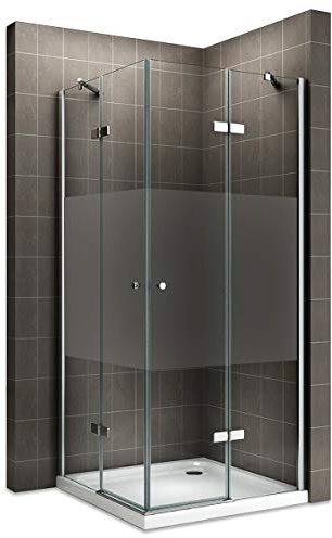 MAYA Cabine de douche H 180 cm verre semi-opaque 90 x 90 cm