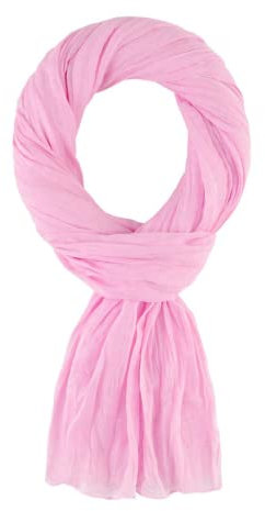Schal für Damen und Herren, Leichte Stola - 100% Baumwolle – Größe 200 x 110 cm - Über 40 Unifarben – Premium-Schal - flexibel und komfortabel - Rosa