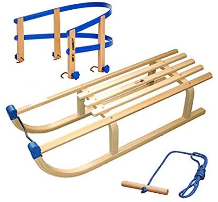 Colint Schlitten 100 Rodel Davos Lehne Leine Holzschlitten Rodelschlitten Wow