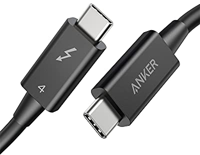 Anker Thunderbolt 4 Kabel 70cm lang, 8K Display/40 Gbps Datentransfer/100W USB-C Ladekabel, kompatibel mit iPhone 16/15, USB-C MacBooks, iPad Pro, Hubs, Docks, Intel Thunderbolt Zertifiziert