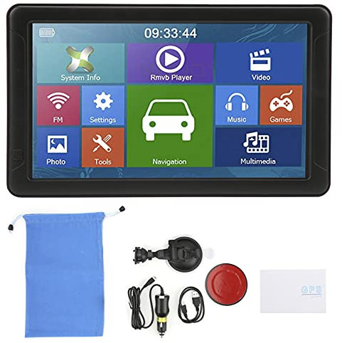 Navigation GPS de Voiture, 9 Pouces de Navigation GPS de Voiture Grand écran Tactile de Guidage Vocal Poi 800 × 400 Portable pour Camion